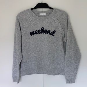 Grey Weekend Embroidered Sweatshirt